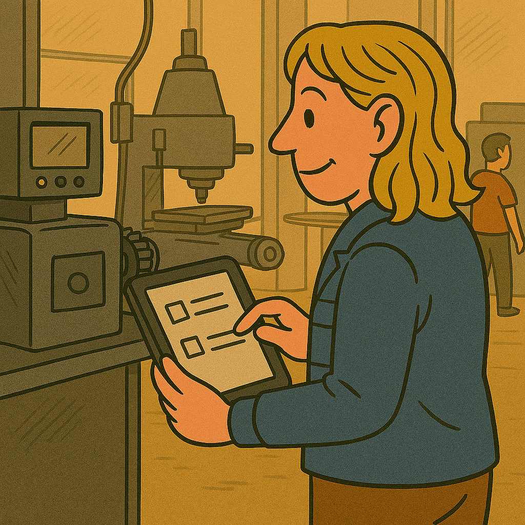 Begehung für EMF-Gefährdungsbeurteilung nach TREMF in Fertigungshalle